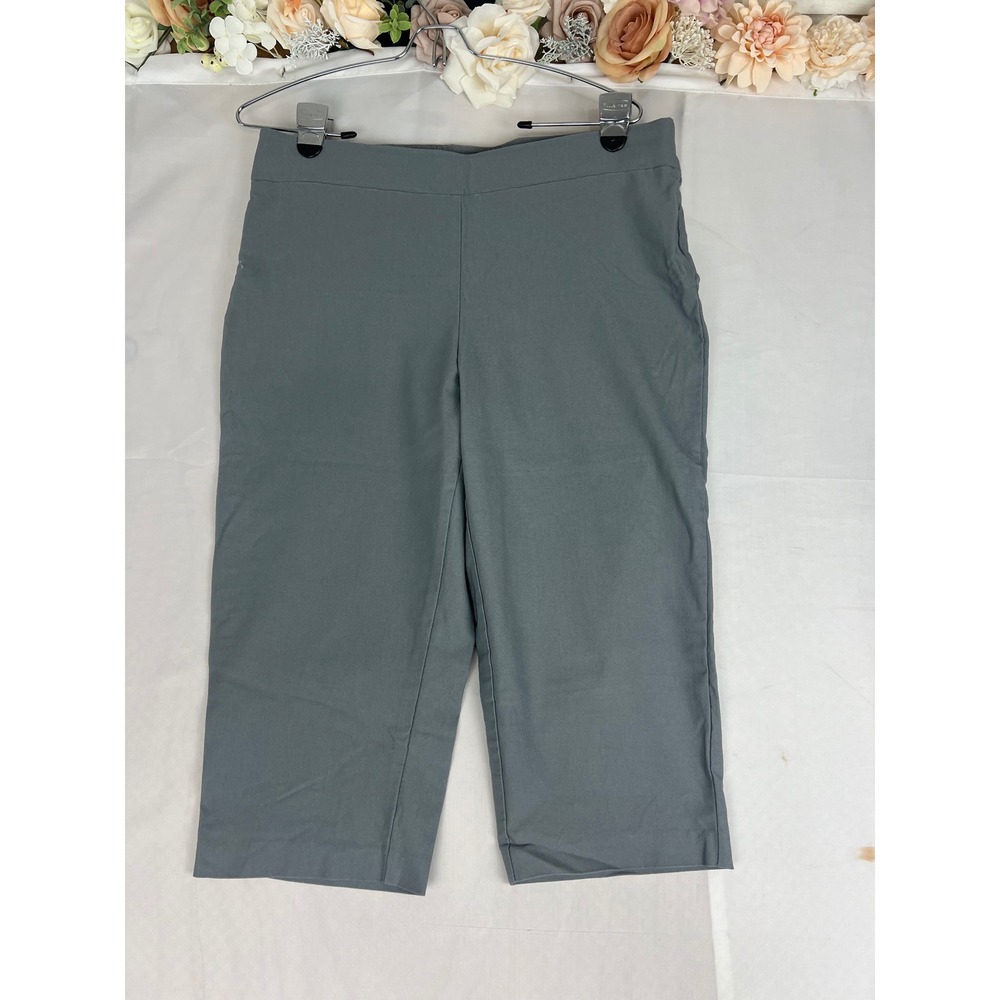 LC By Laura Cruz Womens‎ Gray Pull On Capri Pants Cropped Trousers Size L